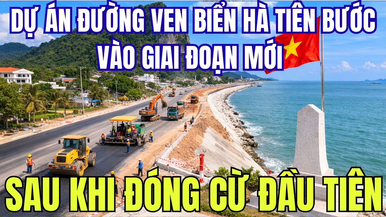 Dự Án Đường Ven Biển Hà Tiên Bước Vào Giai Đoạn Mới Sau Khi Đóng Cừ Đầu Tiên