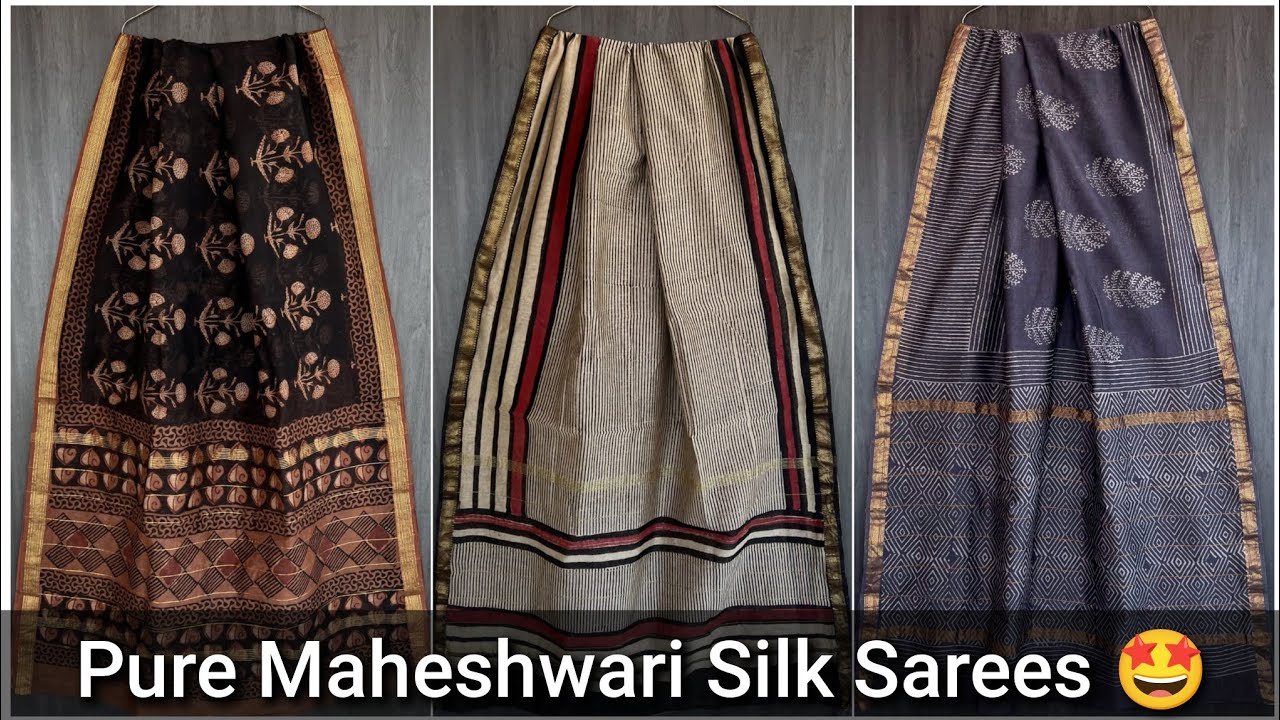 Pure Maheshwari Silk Sarees with Blouse 👍 | Only 1899 🛍️ | Cod Available 🚚 #maheshwarisarees 