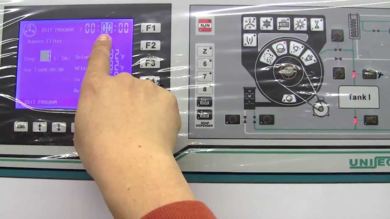 Unisec Dry Cleaning Machine - Control Panel