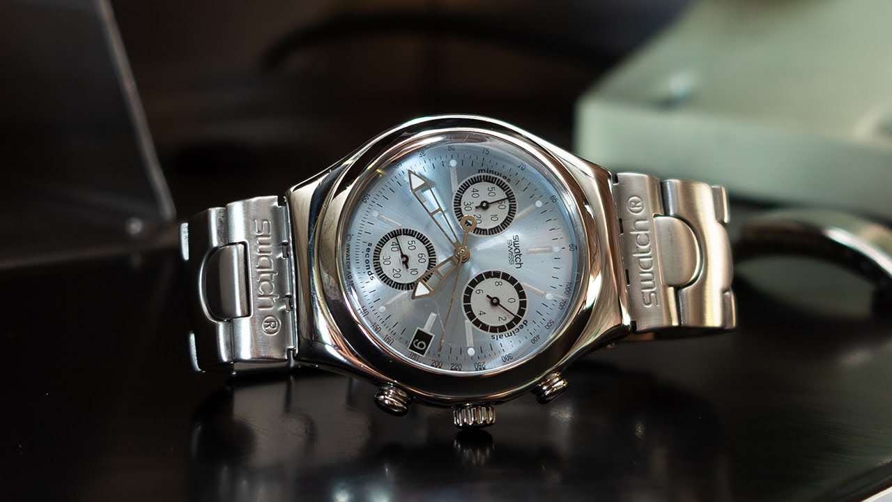 Restoration of a vintage Swatch Chronograph  - Polishing - Swatch Irony Chrono ’97 - ASMR