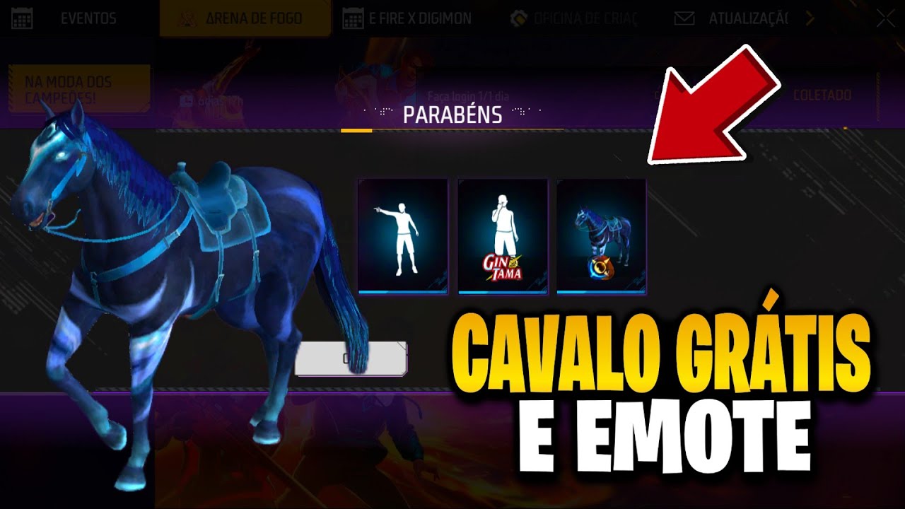 Hurry! Get 2 free emotes and a horse skin for everyone in Free Fire!