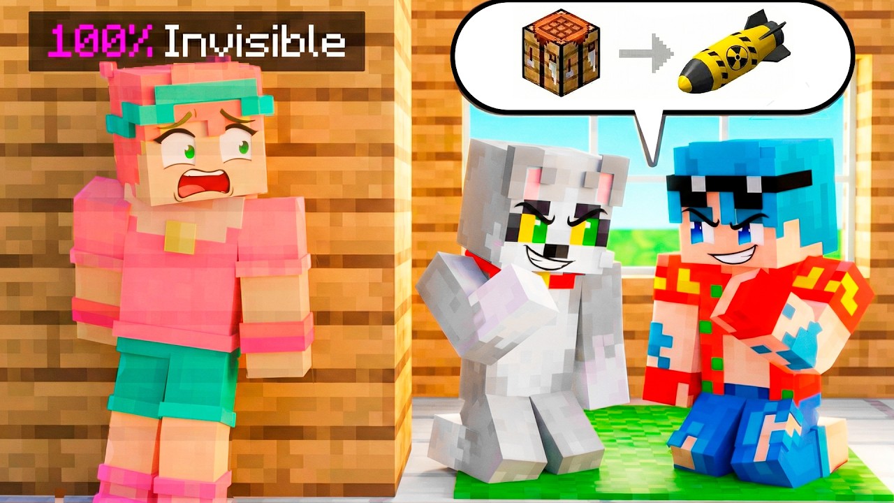 Me Hice INVISIBLE para ESPIAR a MIS AMIGOS en Minecraft 😱 LOS VECINOS #4