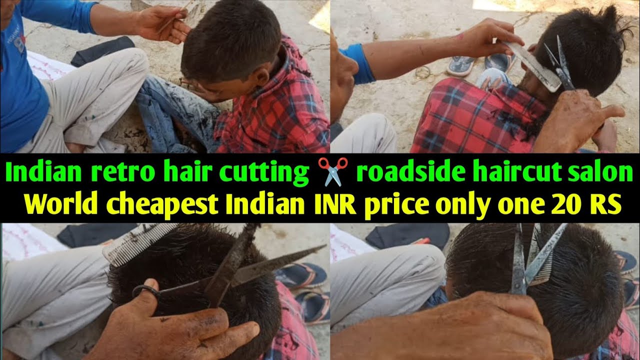 Indian roadside hair cutting salon💈 यहां सिर्फ बाल ही नहीं दुख दर्द भी बांटते है#Street_salon