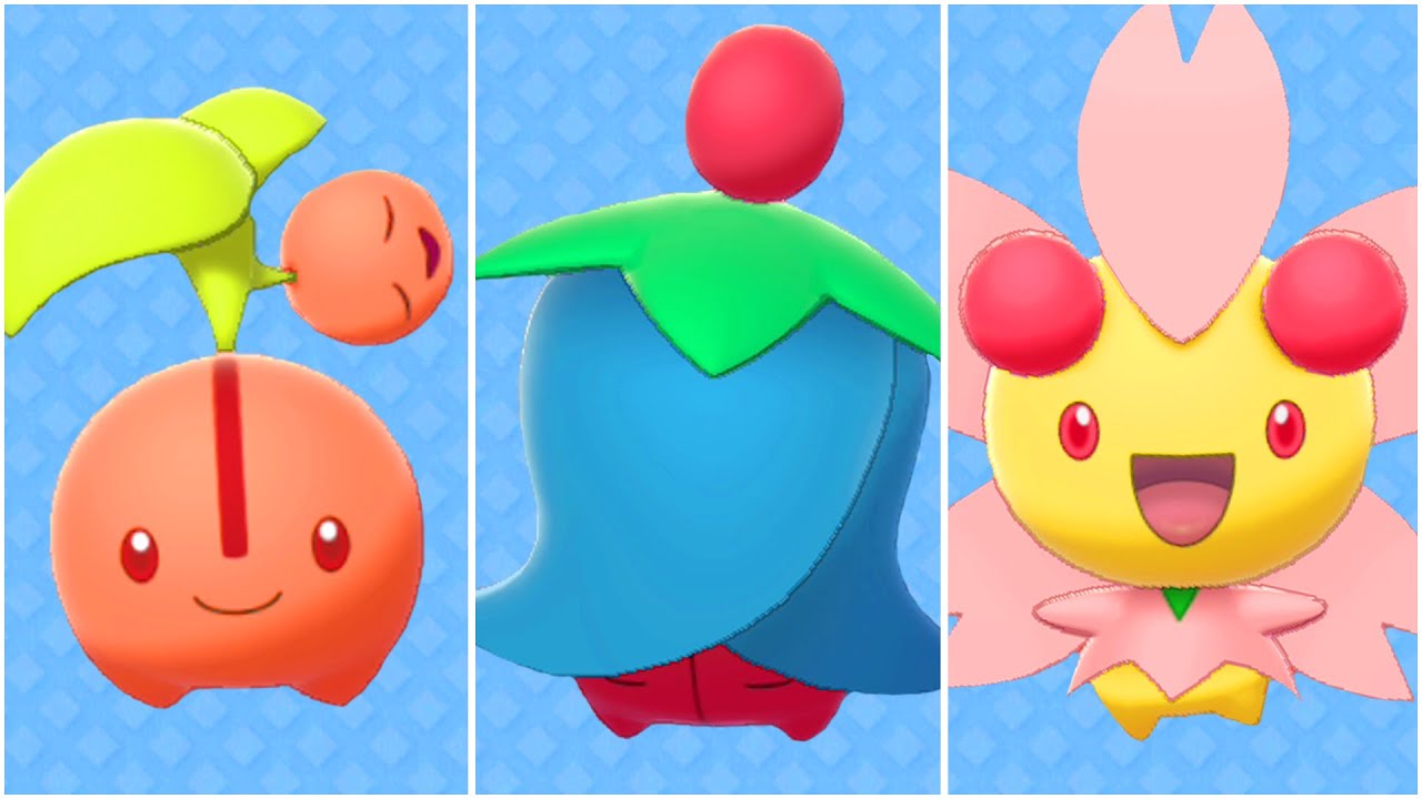 FULL CHERUBI EVOLUTION FORMS TEAM! Shiny Cherubi, Cherrim Overcast Form, Cherrim Sunshine Form