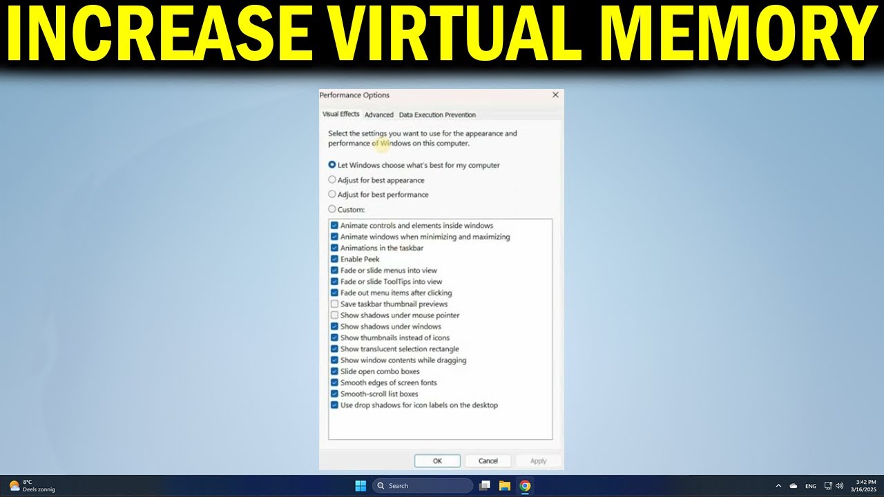 Как увеличить виртуальную память в Windows 11