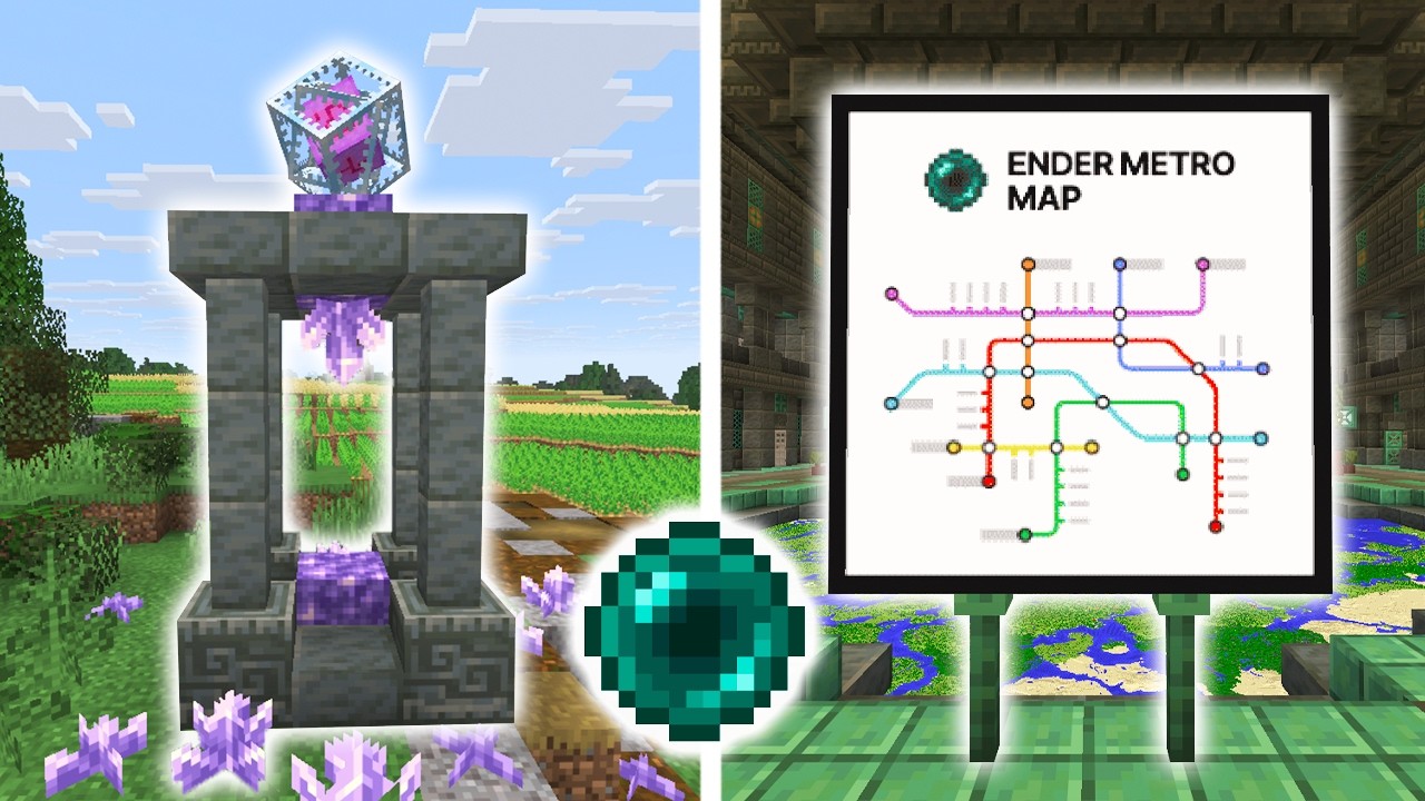 Waystones and Ender Metro — Vanilla Minecraft Teleport (Java 1.21.9+)