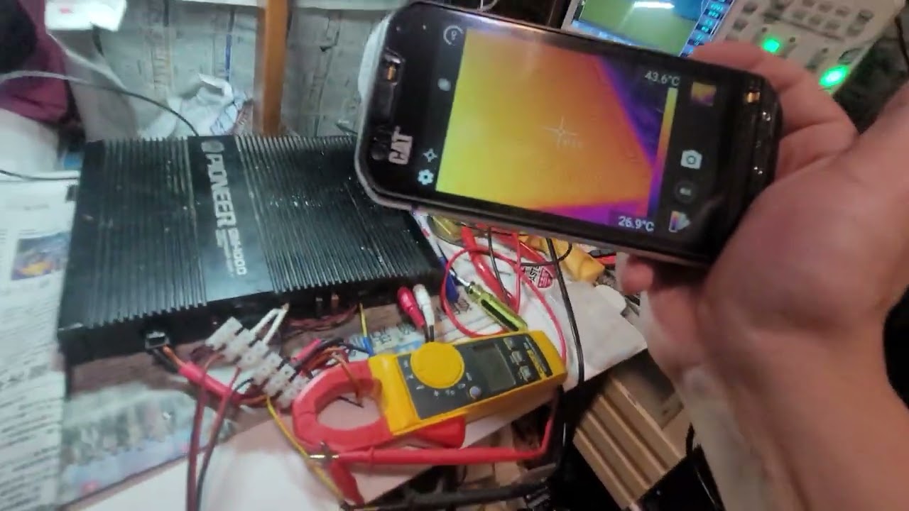 先鋒PIONEER GM-1000汽車後級無輸維修 7 final test （power remain & thermal image ）