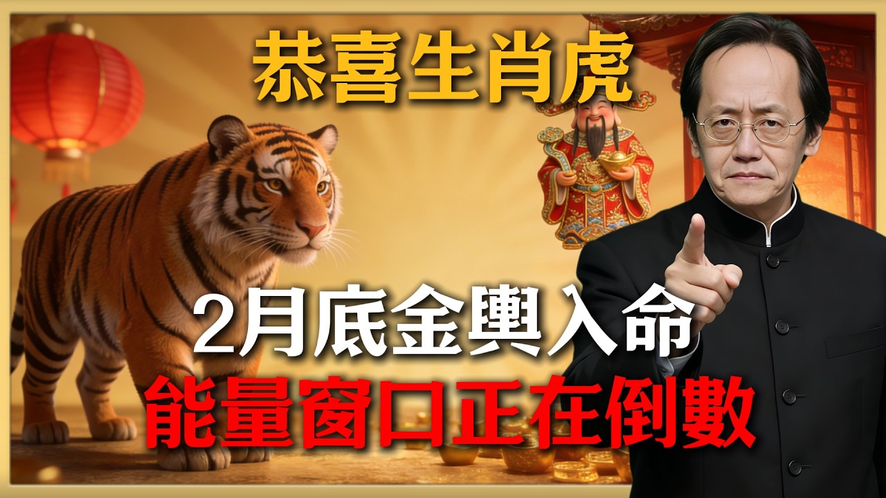 恭喜生肖虎！2026年2月底「金輿」入命，這20天是財富關鍵，否則2026年難見大財！#倪海廈 #命理 #生肖 #運勢