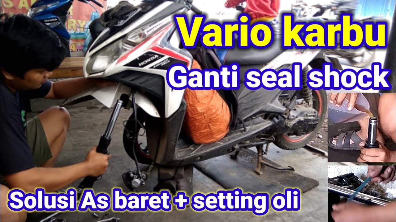 Cara mengganti seal shock depan Vario 110 karbu