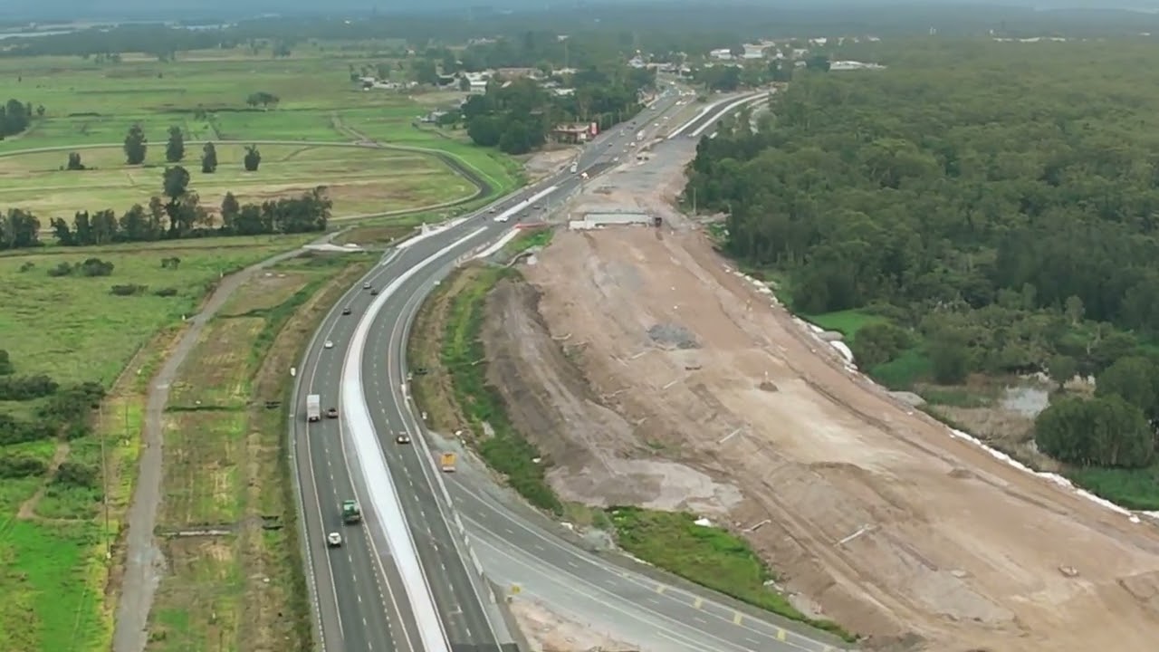 M1 Motorway Extension. Hexham By-Pass 23 December 2025. Hunter River out to Raymond Terrace Part 2