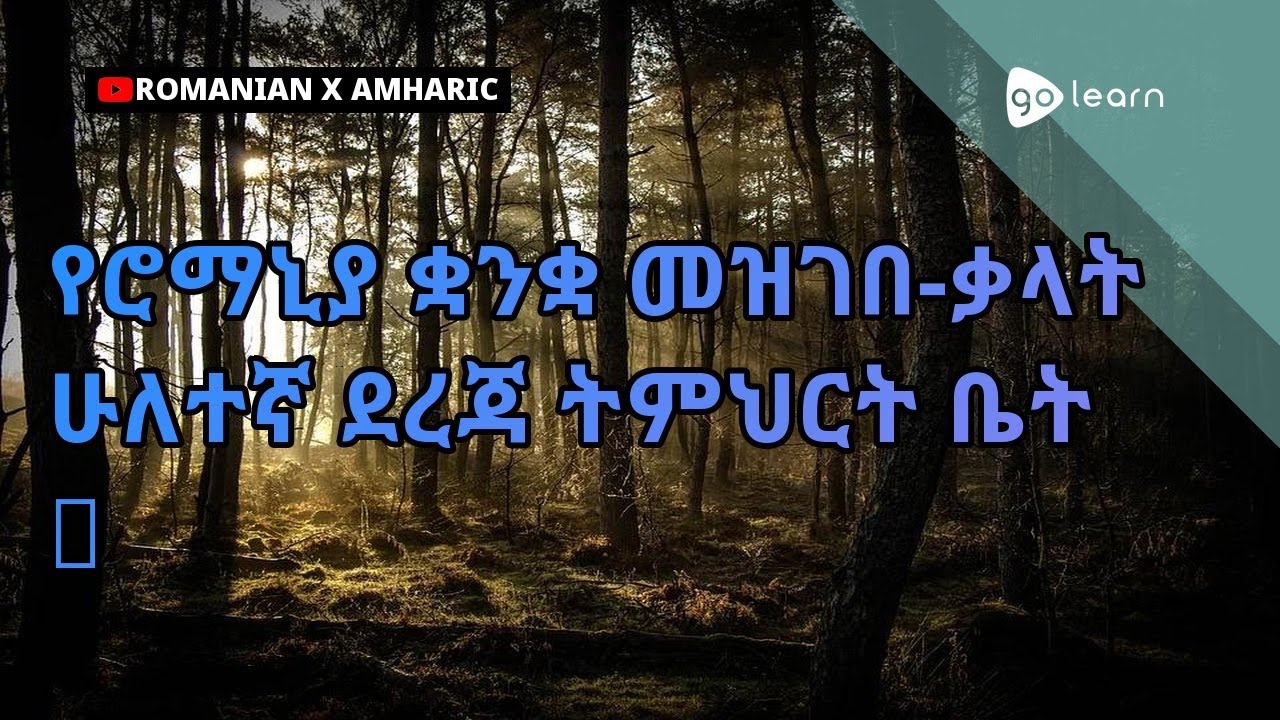 የሮማኒያ ቋንቋ መዝገበ-ቃላት ሁለተኛ ደረጃ ትምህርት ቤት 2 | Golearn