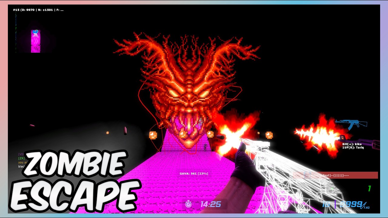 Playing The Video Game Contra But its Zombie Escape - CS:S Zombie Escape