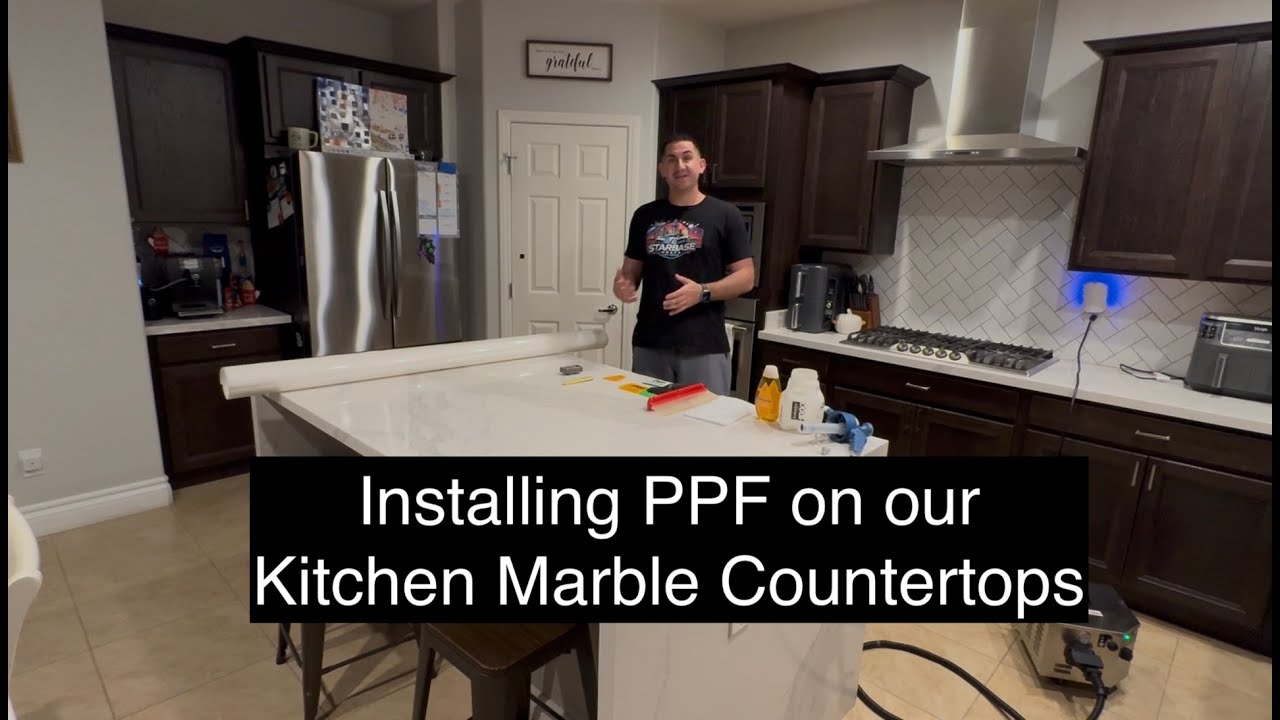 Installing PPF on Marble Kitchen Countertops