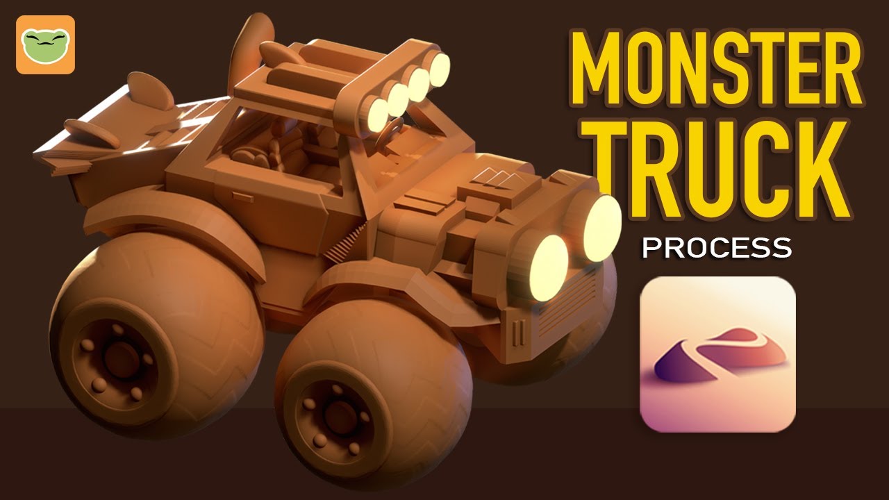 Monster Truck Process Video // Nomad Sculpt // iPad Pro