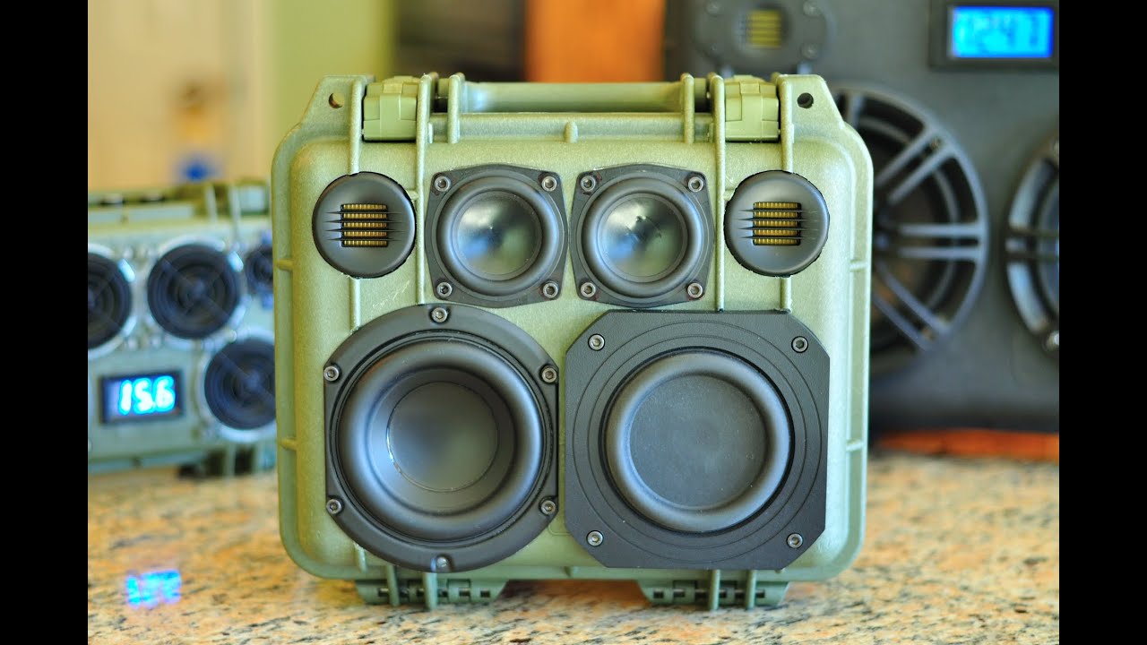 DIY Pelican1200 BluetoothBoombox 2.1 (50W/ch+100W)+(Li-ion 24,000mAhr)