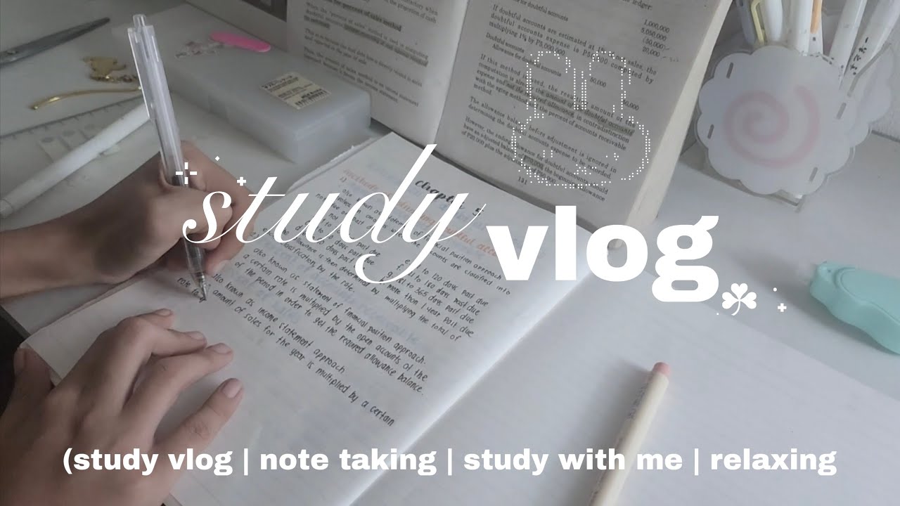 🍥 Study vlog ( lots of writing | note taking | study with me | relaxing ) .☘︎ ݁˖