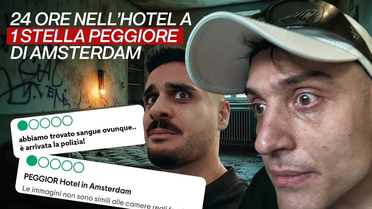 24 ORE nell'Hotel PEGGIORE a 1 Stella di AMSTERDAM😰🇳🇱(ci siamo sentiti male) | Awed