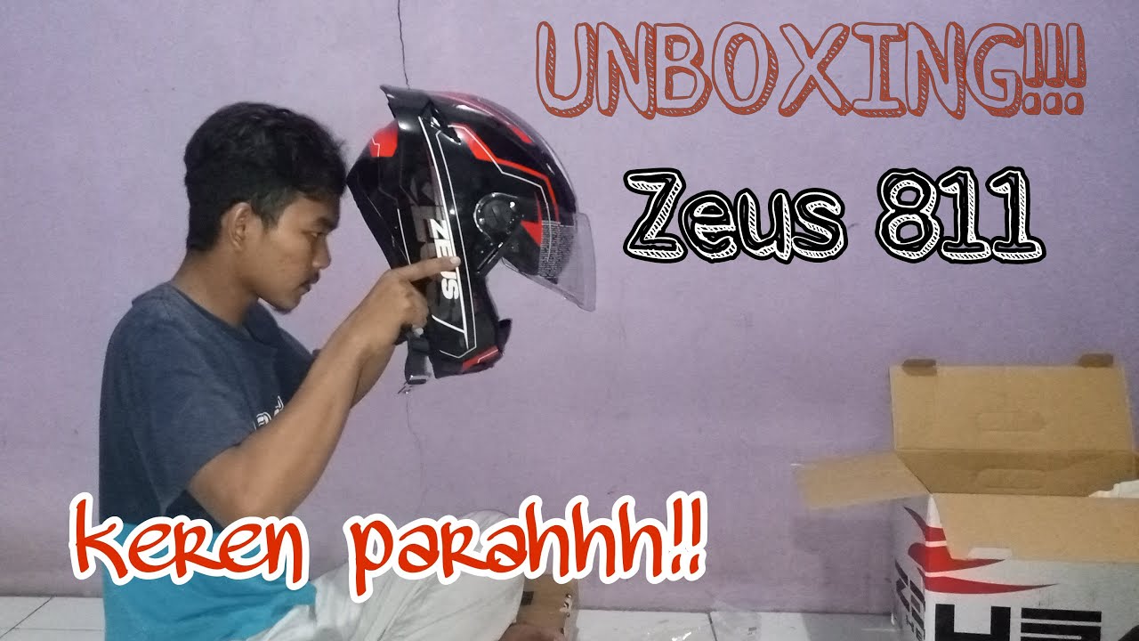 UNBOXING HELM ZEUS 811+SPOILER!! ||HELM MURAH TAPI MEWAH!!
