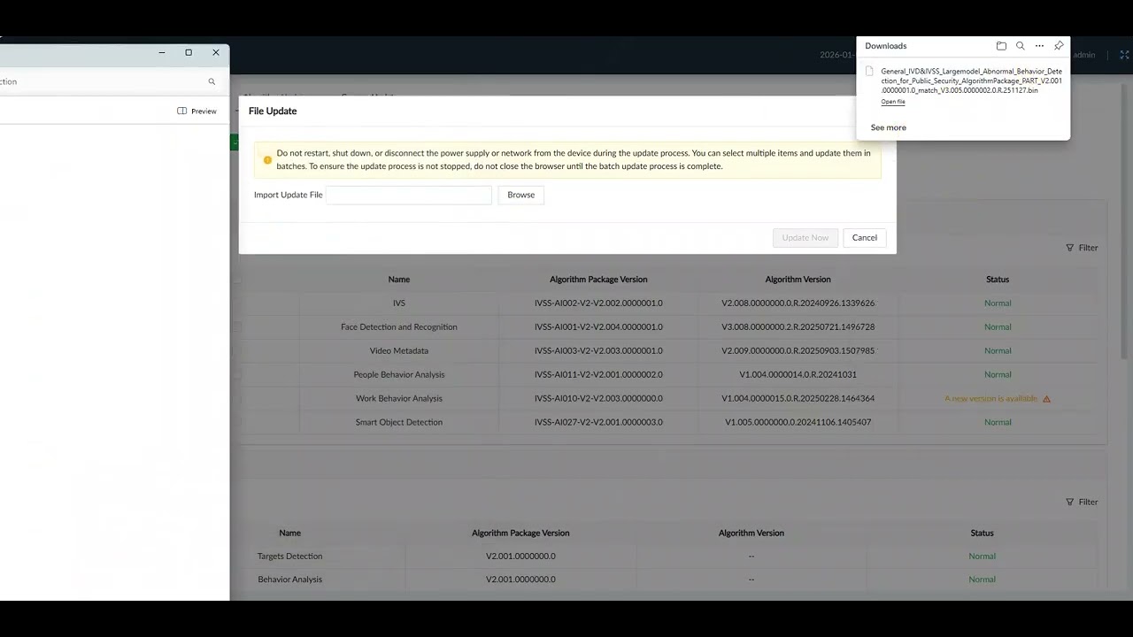 Dahua IVSS Upgrade Algorithm