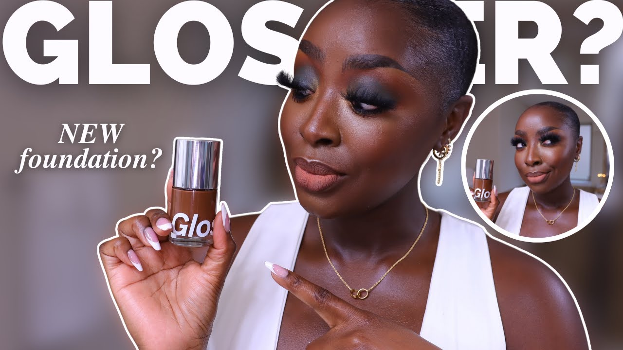 GLOSSIER HAS A NEW FOUNDATION? STRETCH FLUID FOUNDATION REVIEW on DARK SKIN @MENA_ADUBEA