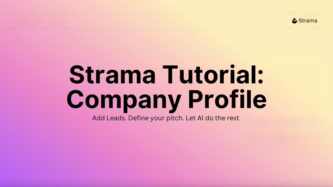 Strama Tutorials: Creating a Company Profile