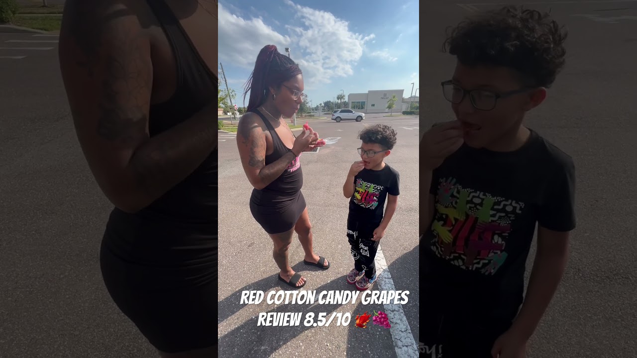 Red Cotton Candy Grapes Review 🐦&zwj;🔥🍇🍭 #candyfruit #delicious #candy #customerreview