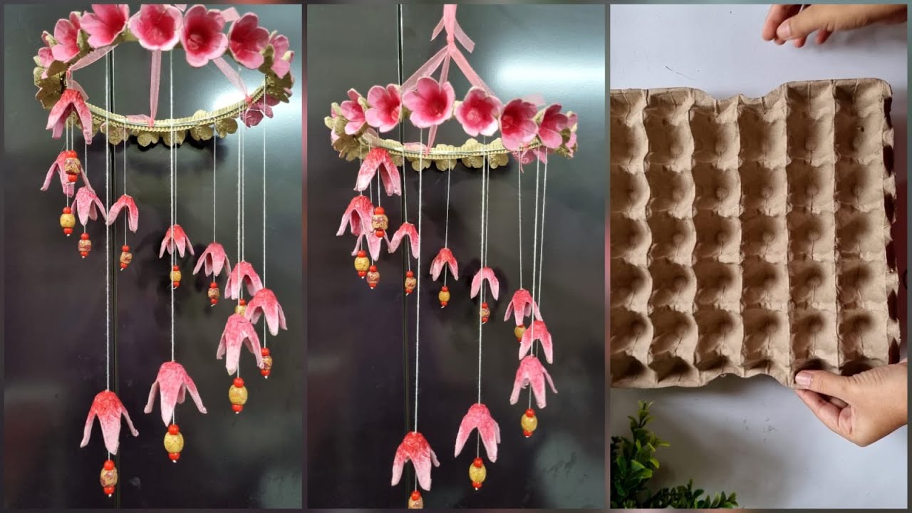 Egg tray craft ideas | Beautiful windchime from egg carton | Easy craft ideas