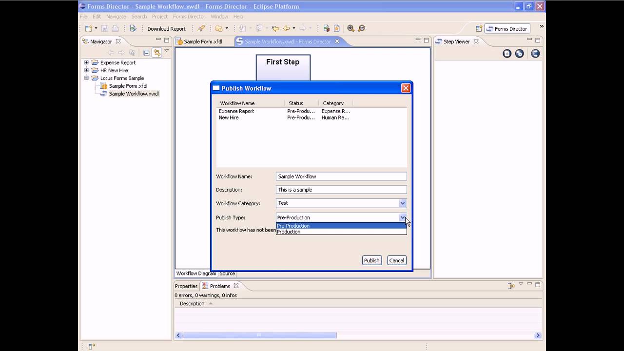 Tasica Forms Director: Publishing a Workflow