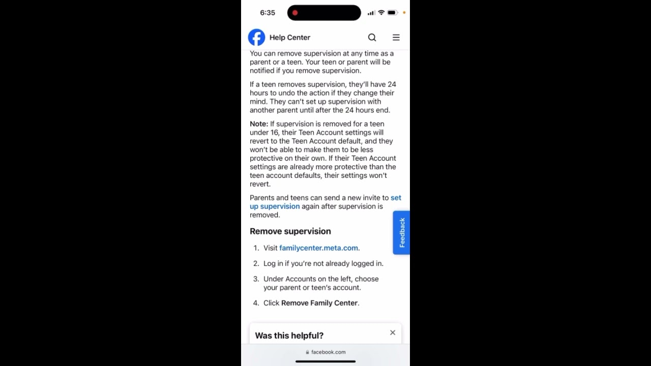 FAMILY CENTER OFF FACEBOOK