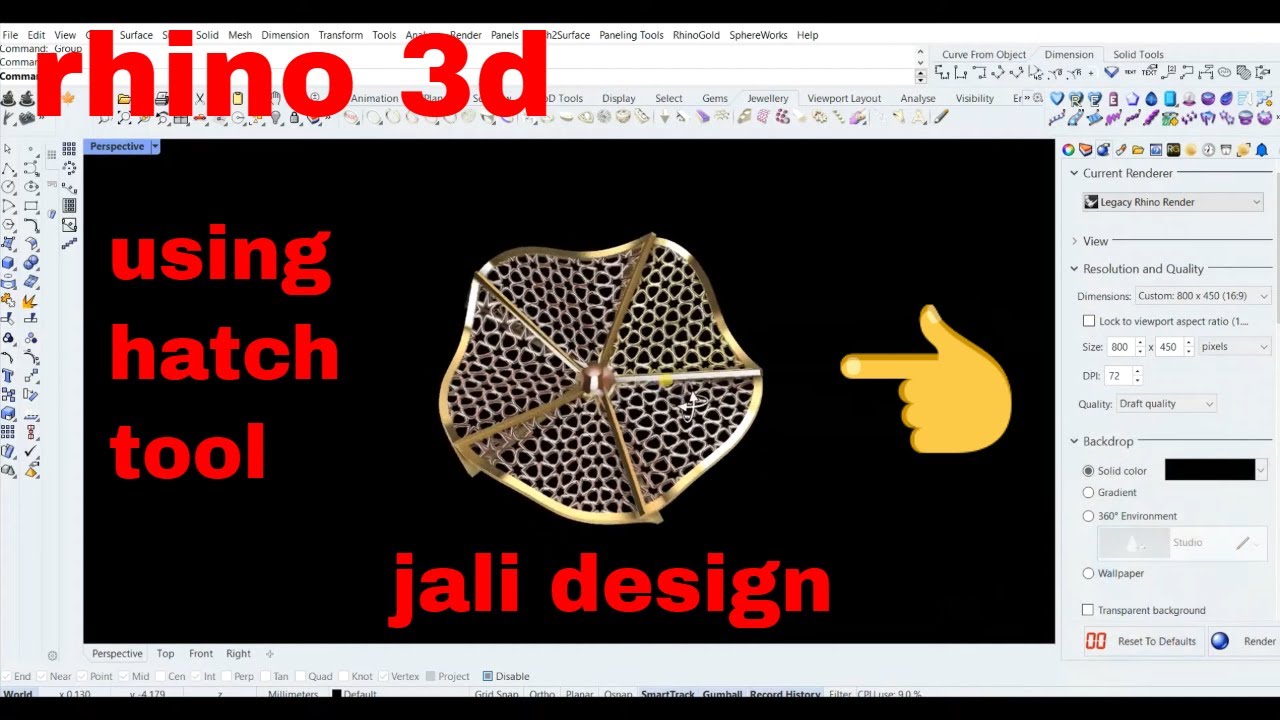 CREATE EASY JALI IN RHINO 3D | RHINO TUTORIAL | RHINO TIPS AND TRICKS | JALI RING IN RHINO 3D