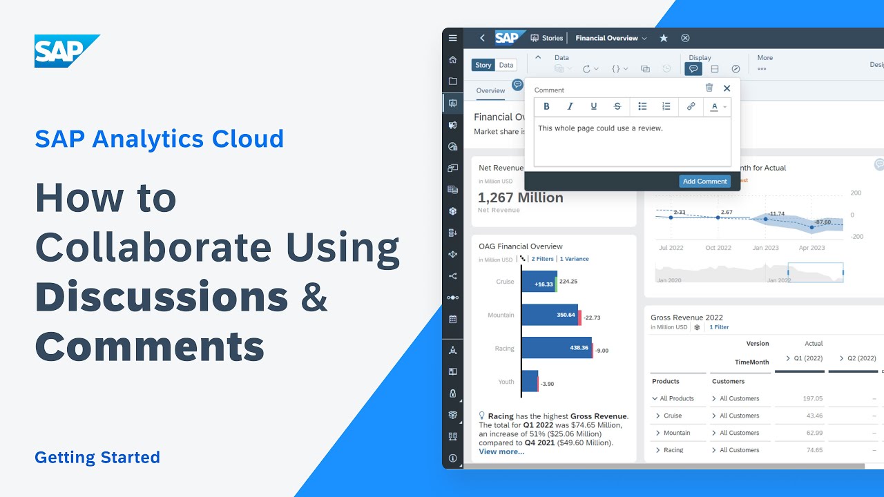 Как организовать совместную работу с помощью обсуждений и комментариев: SAP Analytics Cloud