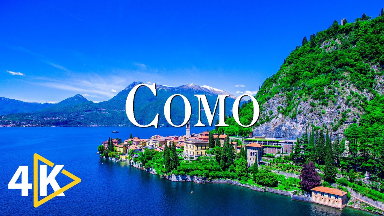 FLYING OVER LAKE COMO (4K UHD) — успокаивающая музыка и красивое видео о природе
