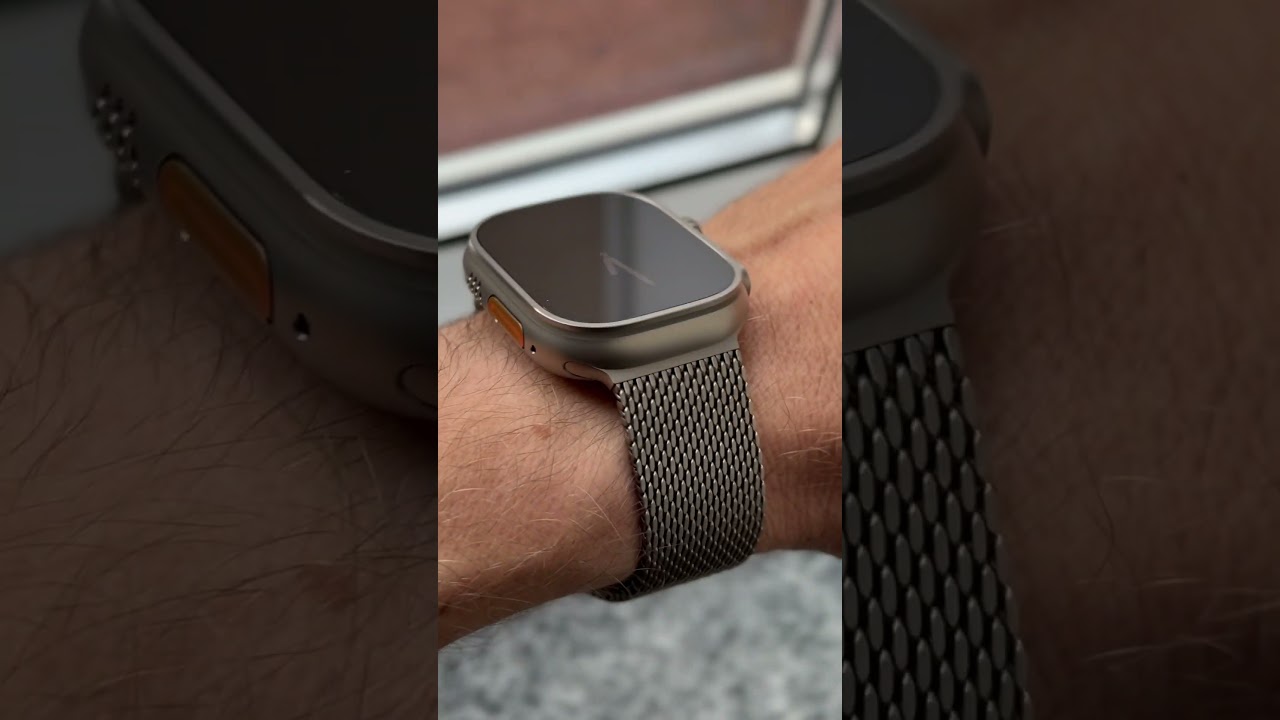 Apple Watch Ultra 2 with Natural Titanium Milanese Loop #milanese #applewatchultra2 #natural