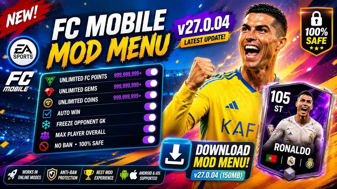 FC Mobile 26 Мод Меню | Бесконечные деньги и FC Points | FC Mobile Мод APK | FC Mobile Мод Меню