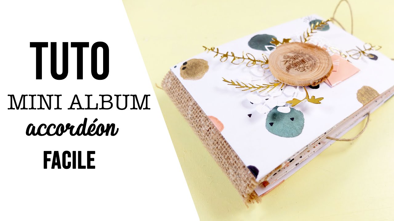 SCRAPBOOKING {TUTO} Mini Album FACILE accordéon et tranche toile de jute I LYDILLE I