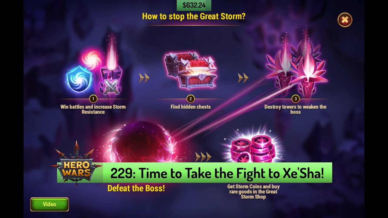 Let's Play Hero Wars 229: Time to Take on the Great Storm and Beat Xe'Sha Once Again!