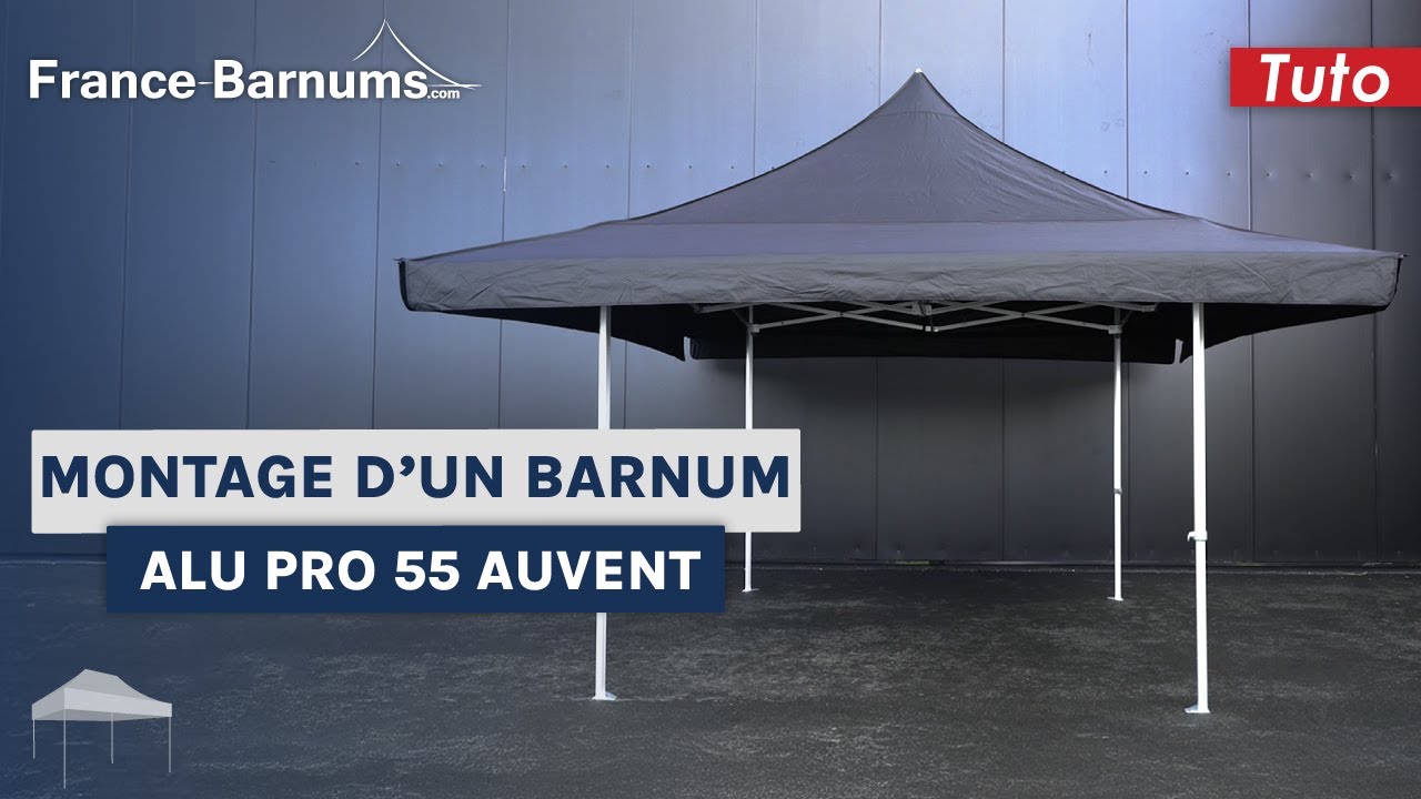 Montage d'un barnum avec auvent