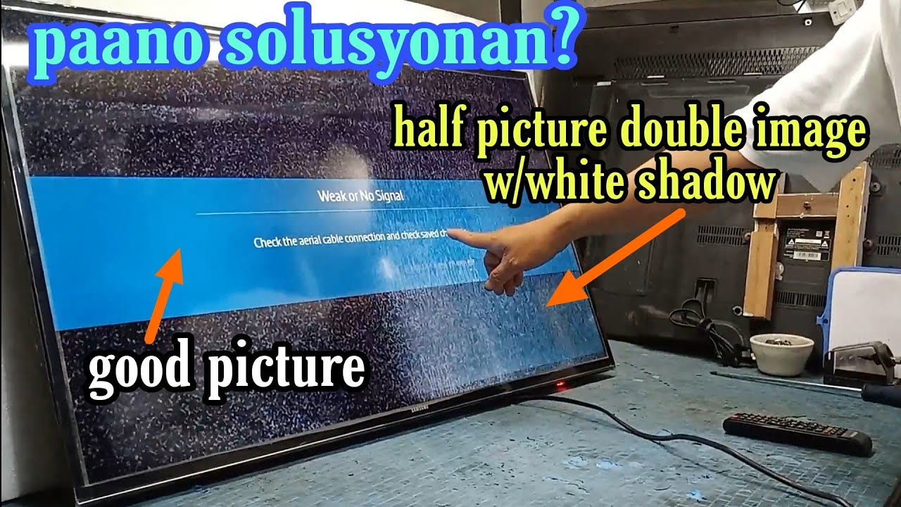How to repair a half picture double image, w/white shadow...