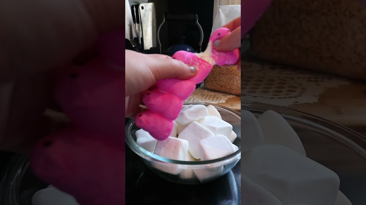 THE BEST EASTER DESSERT Peep Rice Krispies 