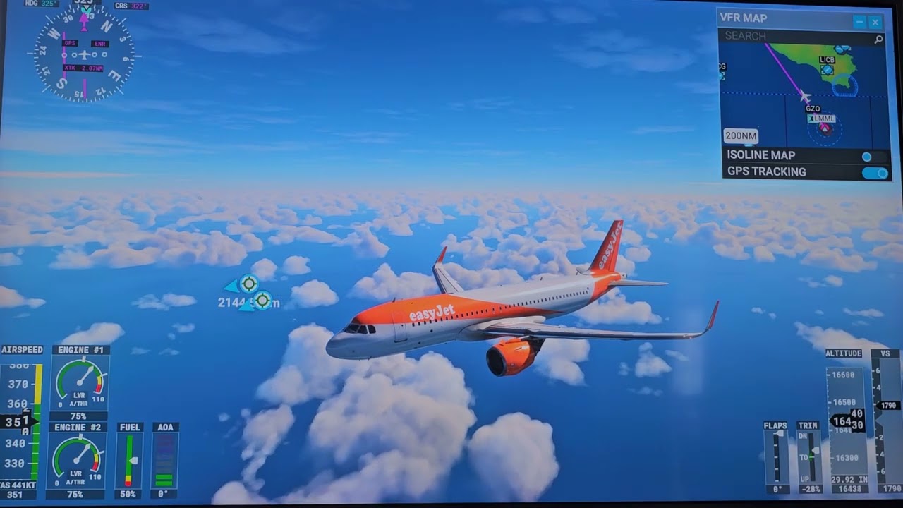 Microsoft Flight Simulator - Malta to Cardiff, Wales (A320 EasyJet)