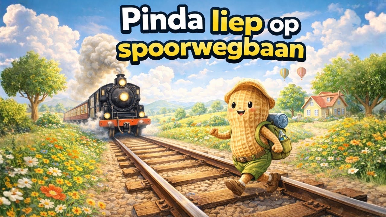 Pinda liep op spoorwegbaan KinderLiedje met tekst en Animatie #kinderliedjesnederlands#kinderliedjes
