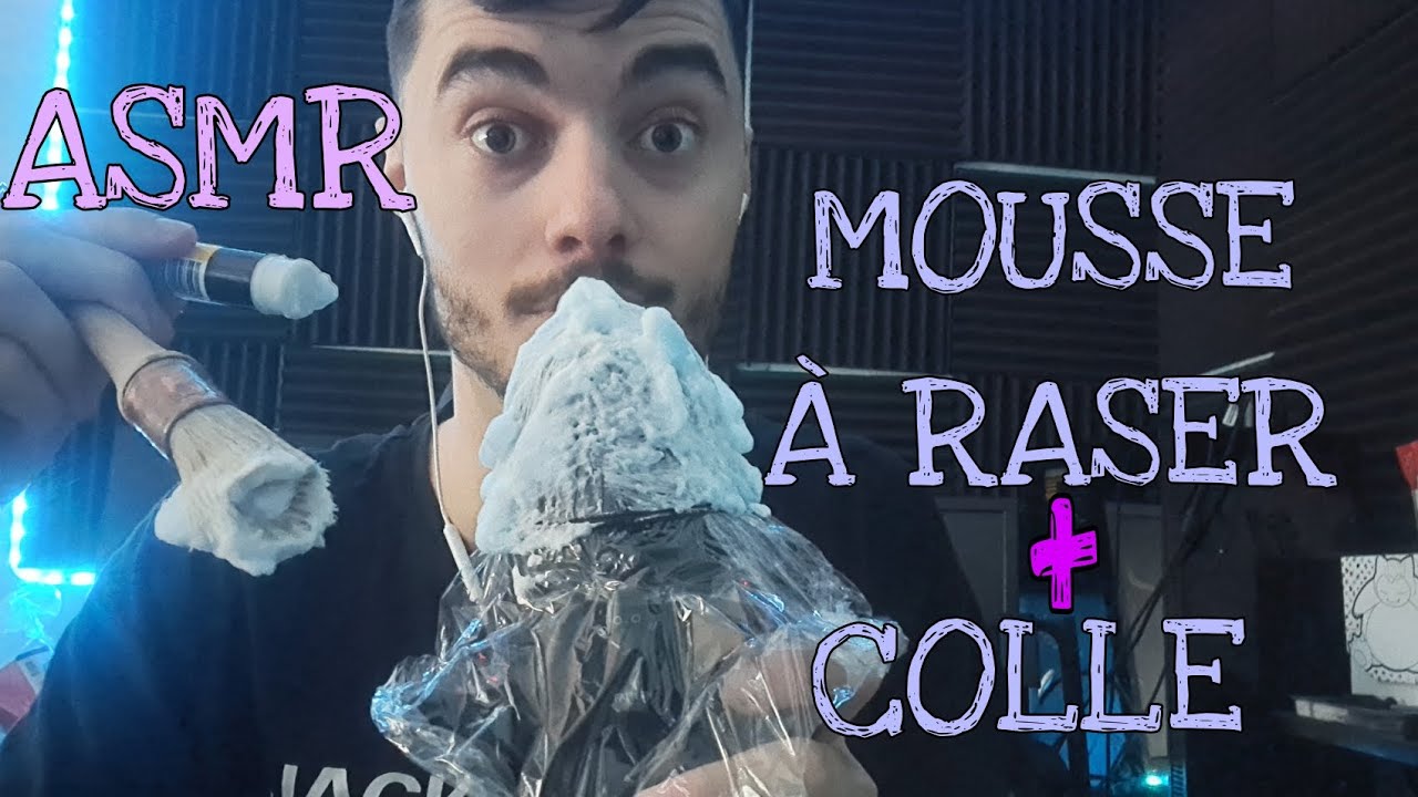 ASMR | MOUSSE-MICRO + COLLE (brushing relaxant)😴😴