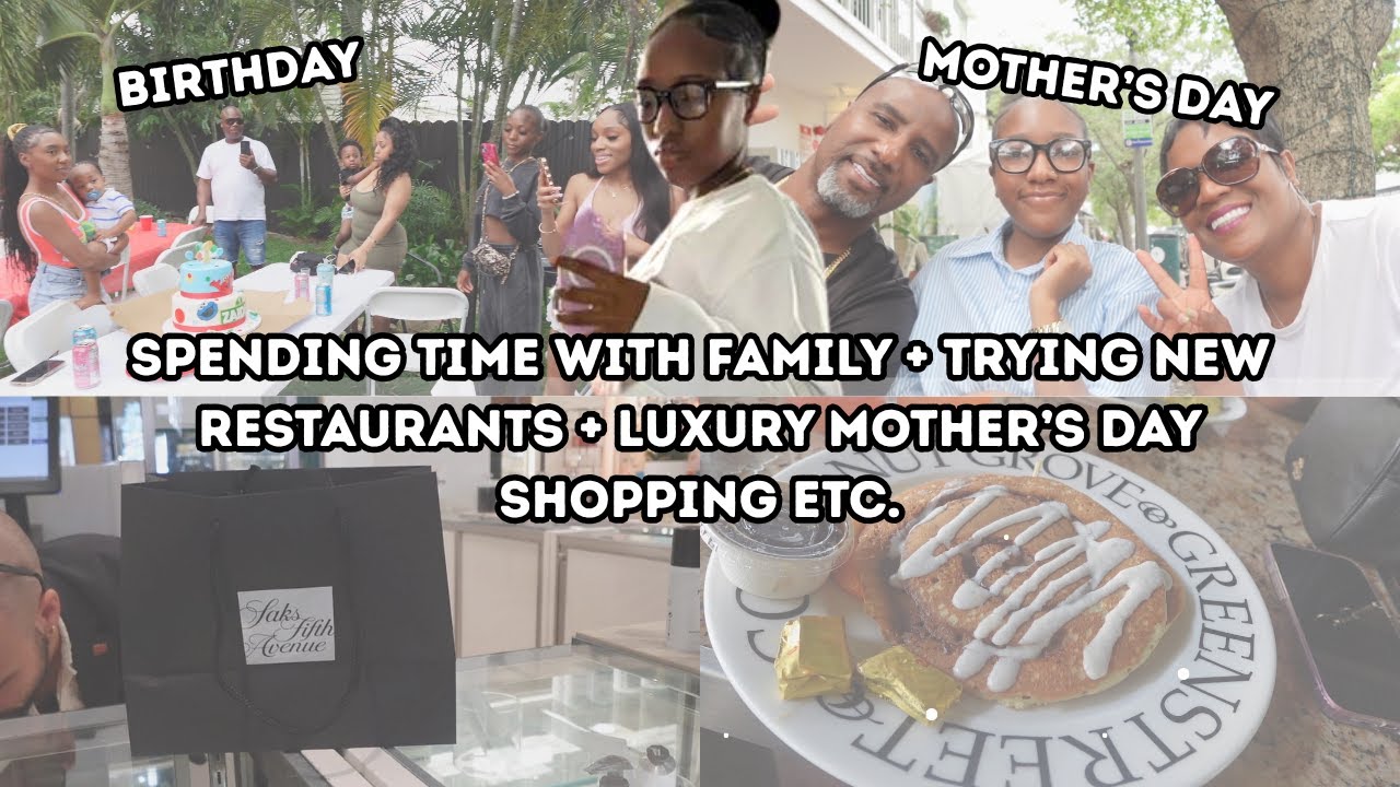 vlog: luxury mothers day shopping + brunch + spending time with family + food adventures