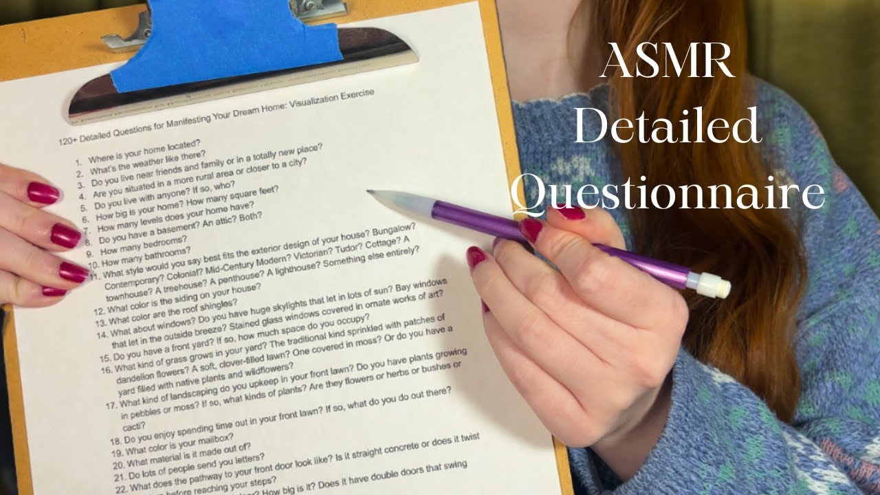 ASMR 120+ Detailed Questions for Manifesting Your Dream Home (writing sounds, soft spoken)