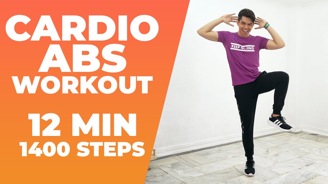 12 MIN CARDIO STANDING ABS Workout •1400 Steps • Walking Workout #126 • Keoni Tamayo