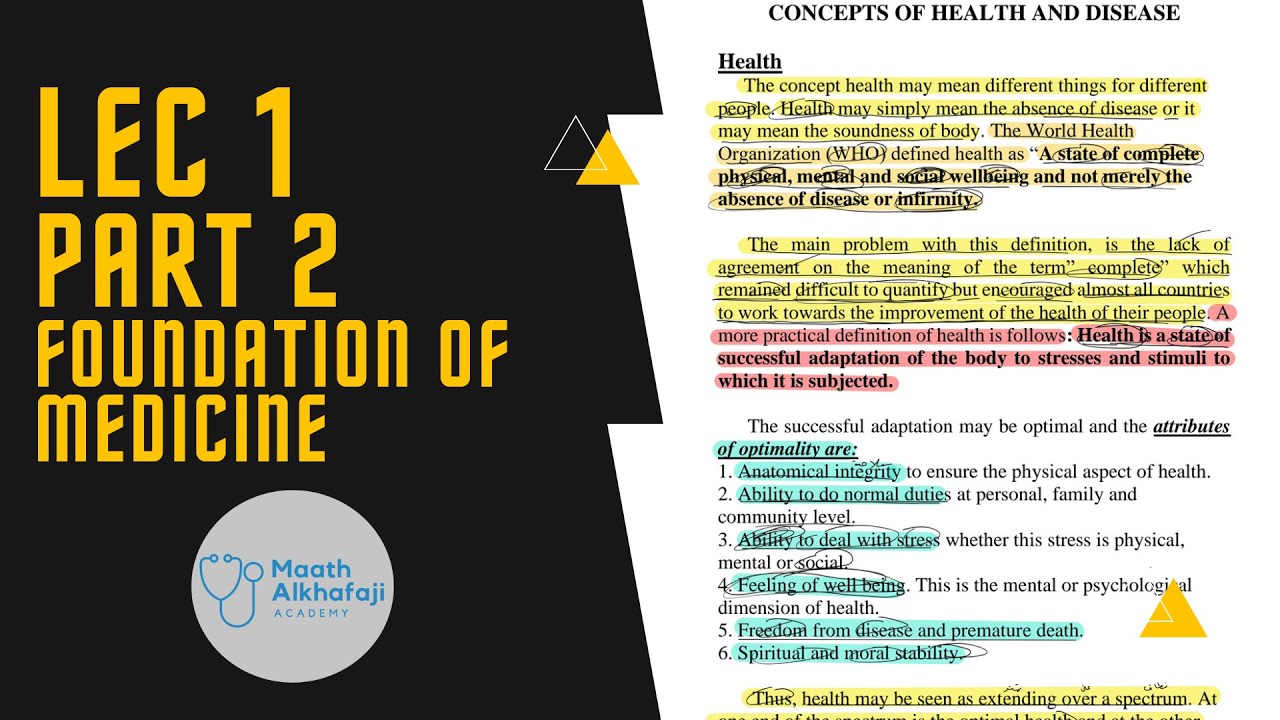 Faoundation of Medicine (lec 1 part 2)