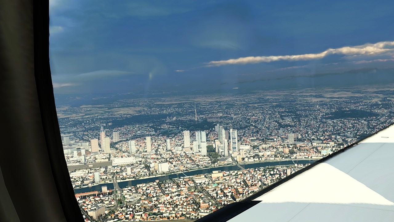 X-Plane 12.4 r2 Window Effect Landing in Frankfurt EDDF