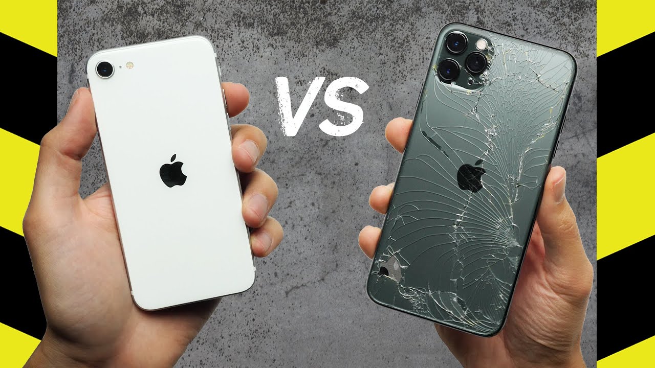 Тест на падение iPhone SE (2020) и iPhone 11 Pro Max!