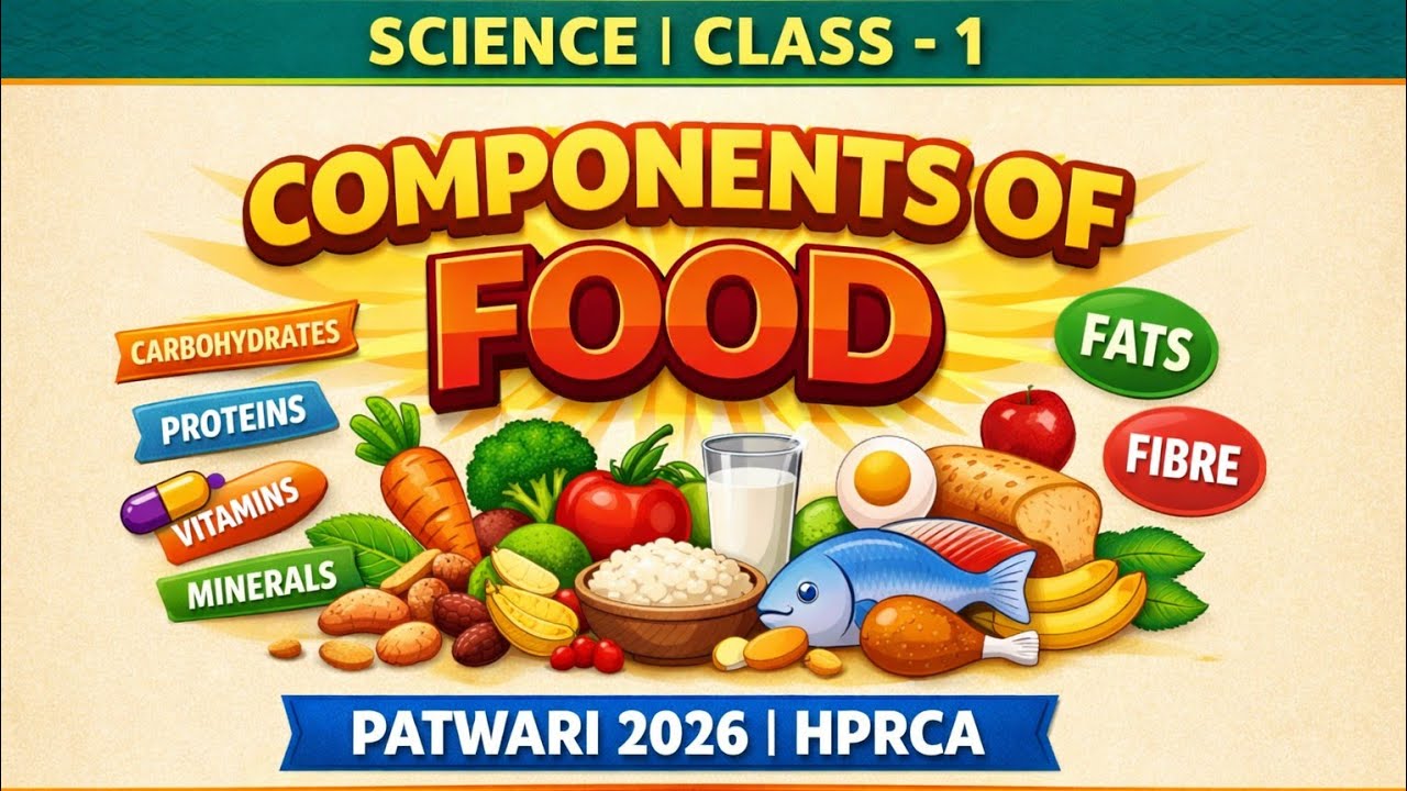 Science || CLASS-1 || components of food ||patwari 2026 || HPRCA || BY REKHA MA'AM 