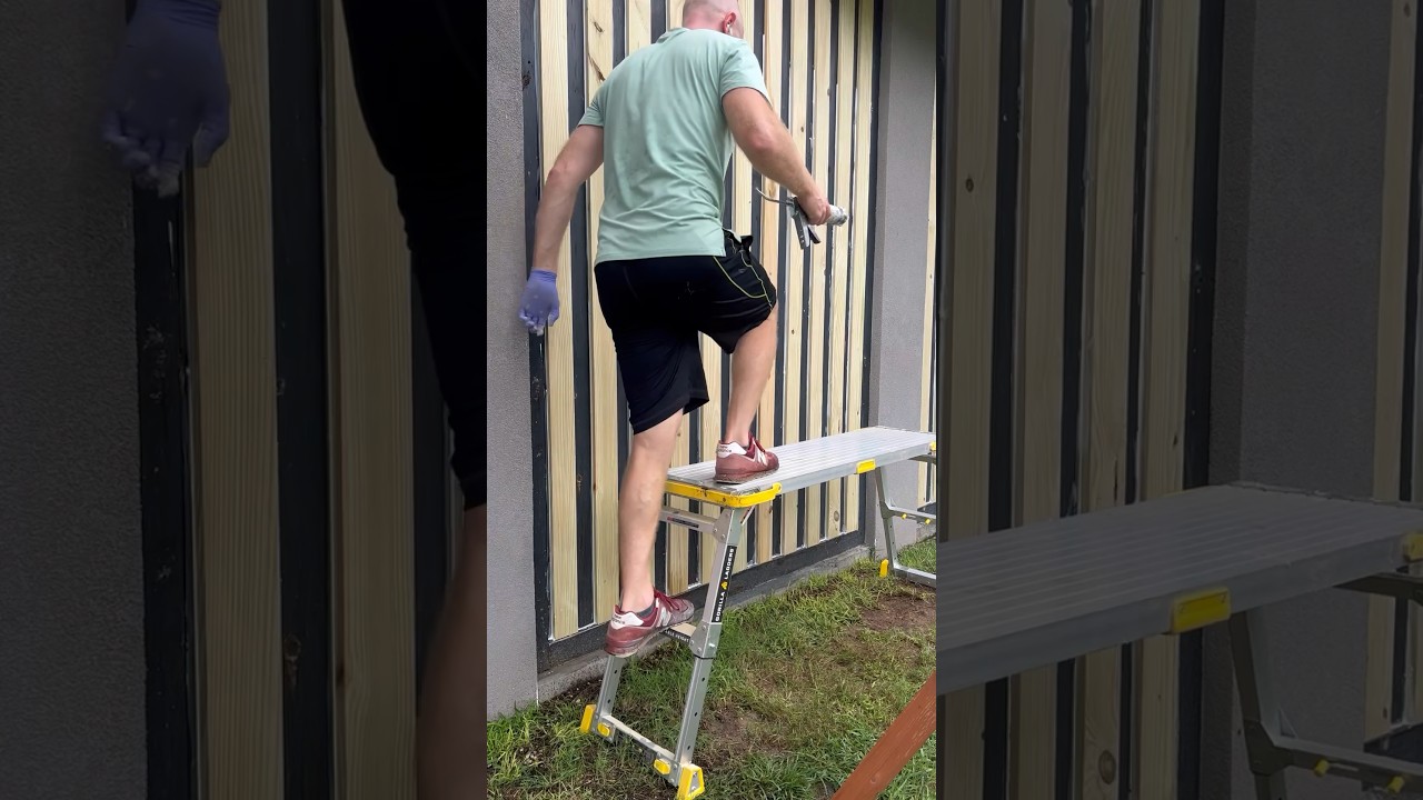 A platform ladder is so much better for working up high than a step stool! #tools #toolreviews